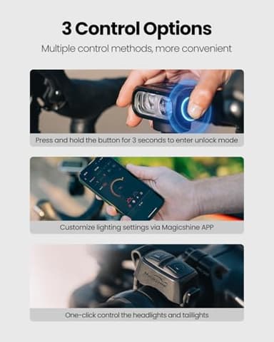 Magicshine Hori 1300 Bike Lights for Night Riding, High and Low Beam, USB-C Rechargeable Bike Headlight, IPX 6 Waterproof Bike Front Light for Road Urban Cyclists-1300 lumens - Image 7