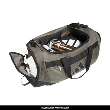 adidas Unisex Defender 4.0 Gym Duffel Bag for Men and Women, Olive Strata Green/Black/Silver Metallic, Medium (66L) - Image 2