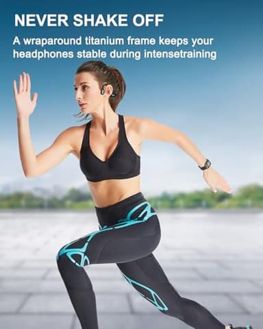 Bone Conduction Headphones Open Ear Waterproof Swimming Headphones Bluetooth 5.4 with Built-in MP3 Player 16G Memory Open Ear Sports Headset for Underwater Running Cycling and More Activities - Image 10