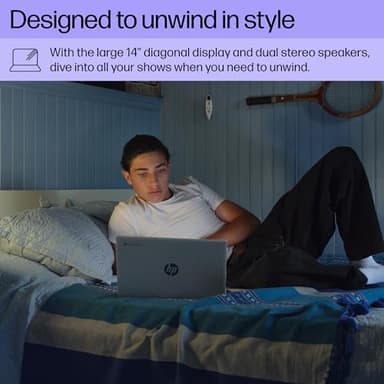 HP Chromebook 14 inch Laptop, FHD Display, Intel N100, 4 GB RAM, 64 GB eMMC, Intel UHD Graphics, Chrome OS 14a-nf0009nr (2024) - Image 7