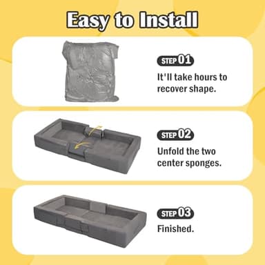 ENITYA Toddler Travel Bed – Portable Foldable Soft Foam Floor Bed for Kids 18M–4yr, No Assembly, Washable Cover, Built-in Safety Rails, Compact for Travel & Home Use, Grey - Image 7