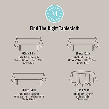 Martha Stewart Honeycomb Modern Farmhouse Tablecloth, Blue, 70" Round - Image 5