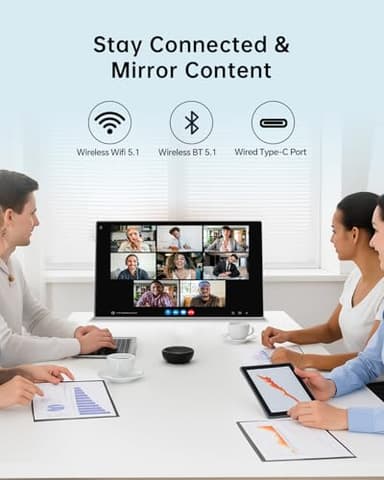 KTC 25 Inch Portable TV - Smart Touch Screen with Google Play, Android 14, Qualcomm 8G RAM+128G Storage, 1080P Smart Handy TV with 8MP Camera and Battery, Touchscreen Monitor for Camping, Bathroom - Image 7