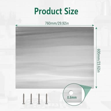 30" x 24" Stainless Steel Stove Backsplash Panel Ultra-Thin Flush Mount Splash Guard for Kitchen Wall, Heat & Stain Resistant, Easy Installation with Pre-Drilled Holes - Image 2