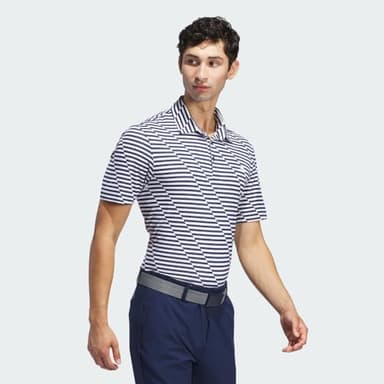 adidas Men's Ultimate365 Mesh Print Polo, Conavy,White - Image 4