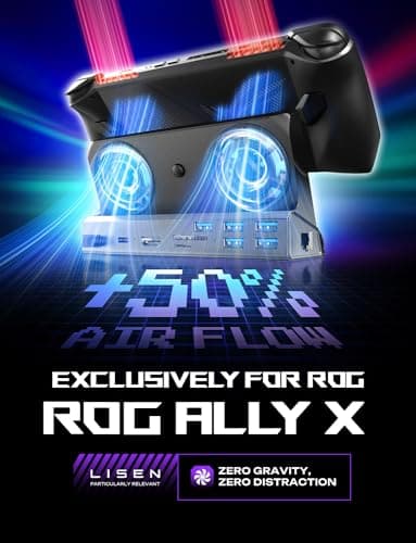 LISEN 10-IN-1 Docking Station for Steam Deck OLED&ROG Ally X&Legion Go, Dual Cooling Fan 5 USB Ports and 4K@60Hz, 100W Charging Port Support ROG Ally 30W Mode, Gigabit Ethernet Fit for Steam Deck OLED - Image 2