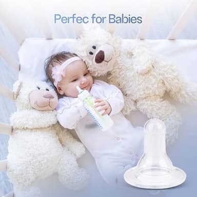 CERCGVEL 6 Packs Silicone Bottle Nipples Compatible with Dr. Brown’s Natural Flow Level 2 Narrow Bottle, Replacement Bottle Nipple BPA-Free, No Spill, Anti-Colic, (Level 2, 3m+, Medium Flow) - Image 7