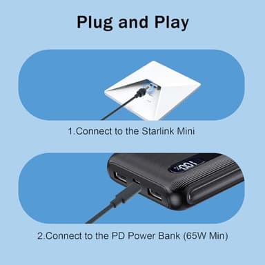 QIQIAZI Starlink Mini USB C to DC Power Cable 2M/6.5FT, 100W USB Type-C Input to Waterproof Barrel Jack Charging Cord, Small and Portable, Work with 65W+ PD Source - Image 4