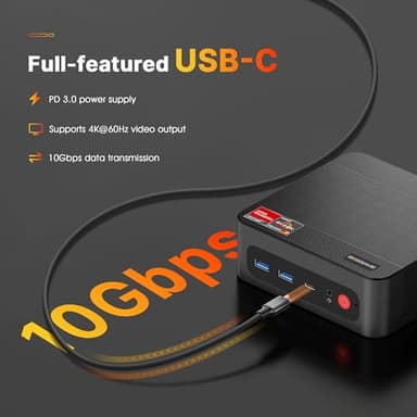 BOSGAME Mini PC P4 Plus, AMD Ryzen 7 5825U Mini Computers, 32GB DDR4 RAM 1TB m.2 NVMe SSD, Dual 2.5GbE LAN Ports/WiFi 6E/BT5.2, 4K Triple Display, Dual NVMe SSD Slots Mini Gaming PC - Image 7