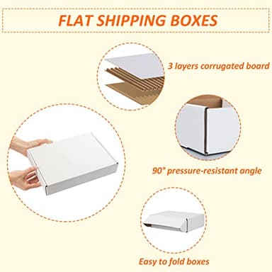 HORLIMER 11x8x2 inches Shipping Boxes Set of 25, White Corrugated Cardboard Box Literature Mailer - Image 3