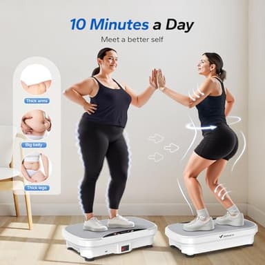 MERACH Vibration Plate Exercise Machine, Vibration Plate with Bluetooth and LED Display, Vibrating Plate Exercise Machine for Women Men, Workout Equipment for Home - Image 4