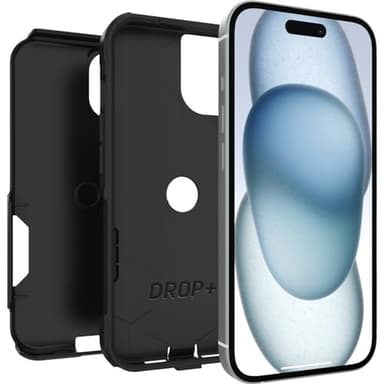 OtterBox iPhone 16e, 15, 14, & 13 Commuter Series Case - Black, Slim & Tough, Pocket-Friendly, with Port Protection - Image 3