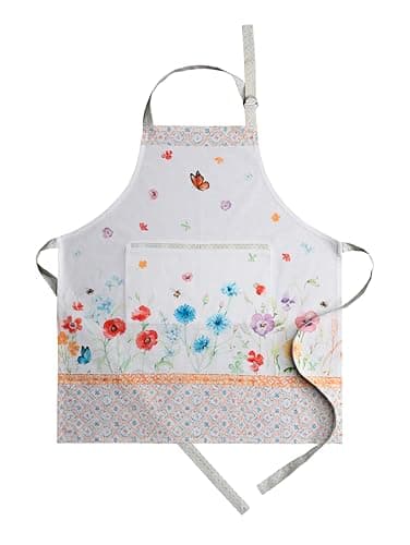 Maison d' Hermine Apron for women with Pocket 100% Cotton 27.50"x31.50" 1 Piece Adjustable Neck Strap & long ties Apron Men, Chef, Wedding, Cooking, Gardening, Server Spring/Summer (Summer Whisper) - Image 1