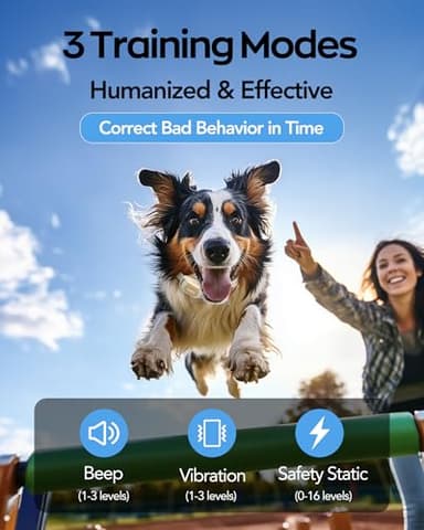 Jugbow Dog Training Collar - 4200FT Remote Dog Collar with 3 Training Modes, Electric Collar with LED Light & IPX8-Waterproof, Rechargeable E-Collar for Small Medium Large Dogs (Beige) - Image 2