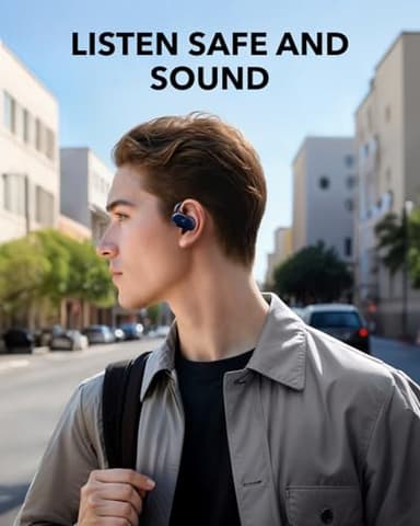 Soundcore V20i by Anker Open-Ear Headphones, Adjustable Ear Hooks, Ultra-Comfort, Snug Fit, Powerful Sound, Clear Calls, IP55, 36H Playtime, Bluetooth 5.4 Wireless Earbuds, Multipoint Connection - Image 4
