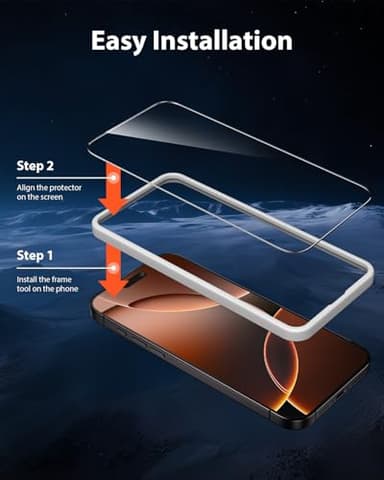 Mkeke 3 Pack Screen Protector for iPhone 16 Pro Max 6.9", [9H+ Tempered Glass] [Military-Grade Drop Protection][Easy Installation Frame] HD Clear, Anti-Scratch, Bubble Free - Image 6