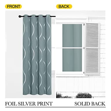 NICETOWN Room Darkening Curtains for Living Room, Stormy Sea, 2 PCs, 52 inch by 84 inch, Easy Care Solid Thermal Insulated Grommet Room Darkening Curtains/Panels/Drapes for Bedroom Decoration - Image 6