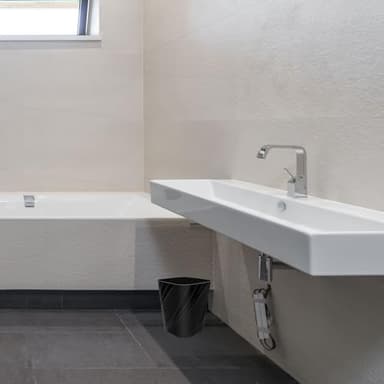 DAJITRE Small Plastic Trash Can Wastebasket Recycling Bin for Bathroom, Dorm, Bedroom，Home Office, Garbage Can for Bedroom, Kids Room (1, Black) - Image 6