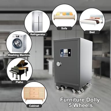 Furniture Dolly Set 5 Wheels Heavy Duty, Furniture Movers with Silent Rubber Wheels, 360° Rotation with Brake, 1000Lbs Load Capacity, Furniture Lifter for Easy Moving Large Furniture. - Image 6