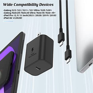 2Pack 45W Super Fast Charger Type C 6ft, USB C Wall Charging Block Plug and Long Android Phone Charger Cable Cord for Samsung Galaxy S25/S24 Ultra/S23+/S22 Plus/S21/S20/Note 20/iPhone 17 16 15 Pro Max - Image 7