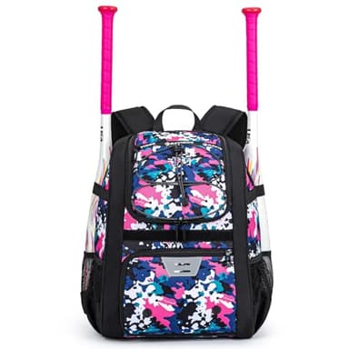 KAVIGOR Youth Baseball Bag, Softball Bag for Girls & Boys, Kids Tball Backpack with Shoes Compartment - Image 1