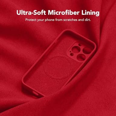 SuydanBox Magnetic for iPhone 13 Pro Max Case, Compatible with MagSafe, [Full Camera Protection][Screen Protector] Silicone Shockproof Protective Phone Case for iPhone 13 Pro Max 6.7", Deep Red - Image 7