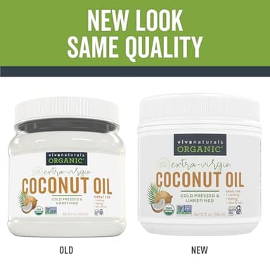 Viva Naturals Organic Coconut Oil - Unrefined and Cold-Pressed, Natural Hair Oil, Skin Oil and Cooking Oil with Fresh Flavor, Non-GMO Extra Virgin Coconut Oil (Aceite de Coco), USDA Organic, 32 Fl Oz (Pack of 1) - Image 7