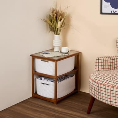 MiniArk Large Storage Baskets for Shelves, Closet Organizers Bins for Clothes Blanket Towels, Baby Nursery, Toy Baskets Box, Woven Rope Baskets, 17 x 13 x 7.5”, 2 Packs Off White - Image 8