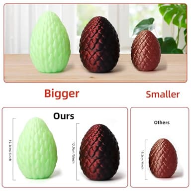 Flavery 3D Printed Dragon Egg - Gold - Surprise Egg with 12" Flexible Crystal Dragon Inside, Mythical 3D Printed Gift Toy, Desk Executive Pet, Figurine Decor - Image 5