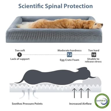 WNPETHOME XL Extra Large Dog Bed, Washable Dog Couch with Removable Waterproof Cover, Orthopedic Large Pet Sofa Bed with Bolster Sides for Sleeping - Image 4