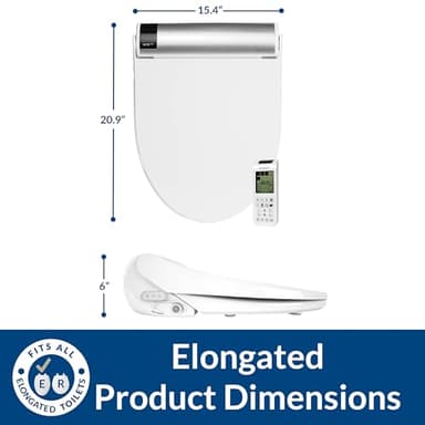 Bio Bidet BB2000 Bliss Electric Bidet Toilet Seat, Warm Water with Air Dryer, Heated Seat with Sensor and Slow Close Lid, Night Light, Remote Control, Elongated, White - Image 11