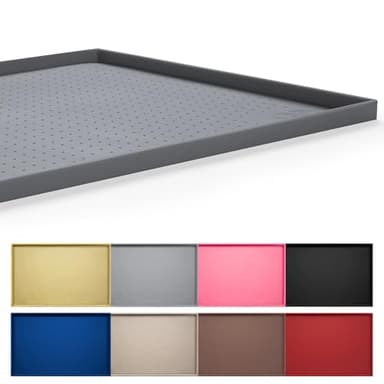 Hubulk Dog Feeding Mat,100% Waterproof Food Grade Silicone Pet Food and Water Bowl Placemat,Dishwasher, High Raised Edge to Prevent Spills,Nonslip Tray to Stop Messes on Floor (19"x12"x0.5", Grey) - Image 1