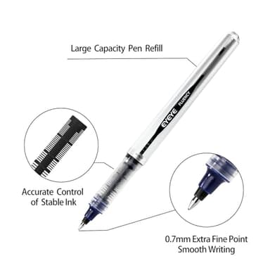 EYEYE Rollerball Pens Medium Point, 3 Assorted Colors 0.7mm Liquid Ink Roller Ball Pen Quick Dry, Ink Pen Fine Point Smooth Writing Pens for Journaling, Note Taking, Office, School Supplies - Image 4