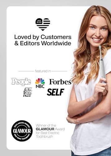 Aquasonic Vibe Series Ultra-Whitening Toothbrush – ADA Accepted Electric Toothbrush - 8 Brush Heads & Travel Case – 40,000 VPM Motor & Wireless Charging - 4 Modes w Smart Timer – Optic White - Image 7