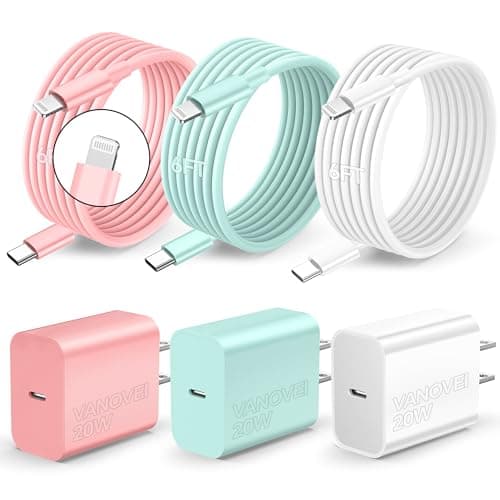 Compatible with iPhone 14 Fast Charger,3 Pack Type-C Charger with 6ft USB C Cable,20W PD USB C Wall Charger Adapter with Type C to Liighting Cables Compatible with iPhone 14/14 Pro/14 Pro Max/13/12/11 - Image 1