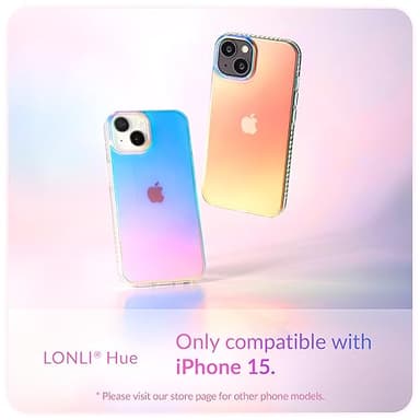 LONLI Hue Case for iPhone 15 - [360° Shock-Absorbent Bumper] - [Cute and Unique Phone Cover for Girls and Women] - Fluorescent Holographic Iridescent - Image 2