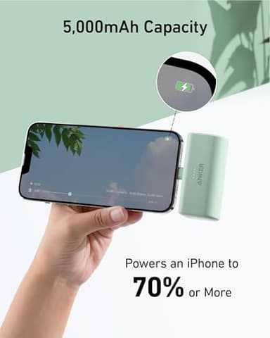 Anker Nano Power Bank with Built-in Lightning Connector, Portable Charger 5,000mAh MFi Certified 12W, Compatible with iPhone 14/13/12 Series (Black) - Image 5