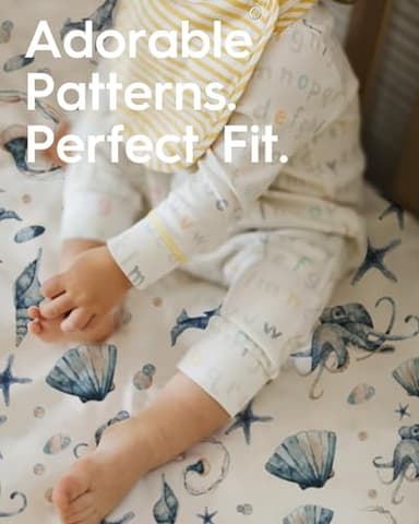 Premium Fitted Baby Boy Crib Sheets for Standard Crib Mattress - Ultra-Soft Jersey Knit Crib Mattress Sheet, Safe and Snug, Durable, Stylish Crib Sheet, 28''x52''x9'' Extra Deep Pocket - Image 3