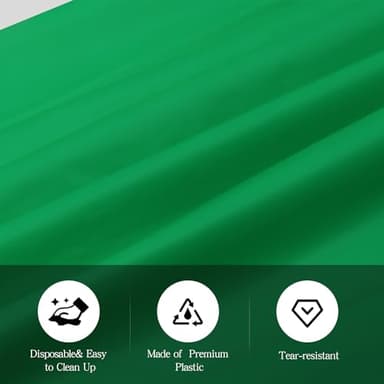 Green 6 Pack Plastic Table Cloth 54" x 108", Disposable Tablecloths Rectangle Table Cover, Plastic Tablecloth for Parties - Image 4