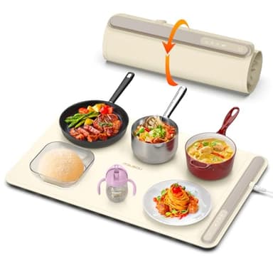 iTRUSOU Electric Warming Tray - Full Surface Heating,Rollable & Portable,Premium Silicone Nano-Material,3 Temperature Settings,Auto Shut-Off -Versatile Food Warmer for Gatherings,Parties,Everyday Use - Image 1