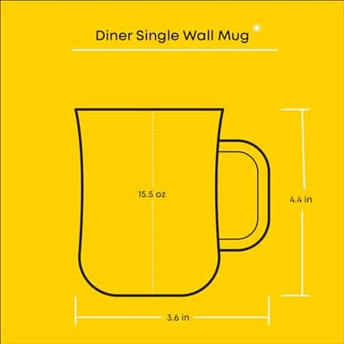 JoyJolt Glass Coffee Cups - 15.5oz Diner Coffee Mug Set of 4 Glass Coffee Mugs. Coffee Bar Accessories, Cafe Style Clear Coffee Mug, Cappuccino Cup, Latte Cup, Tea Cup, Large Espresso Glasses. - Image 3