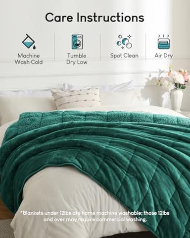 Cottonblue Weighted Blanket 20lbs for Queen Ded - Ultra Soft, Cozy Comfort Sherpa Blanket for Relax and Sleep, Heavy Bed Blankets with Cemaric Beads, 60x80 Inches,Green - Image 8