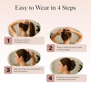 Kitsch Octopus Claw Clips for Women - Cute & Stylish Hair Clips for Everyday Use, Octopus Claw Clip for Thick Hair - Black & Tortoise, 2pcs - Image 7