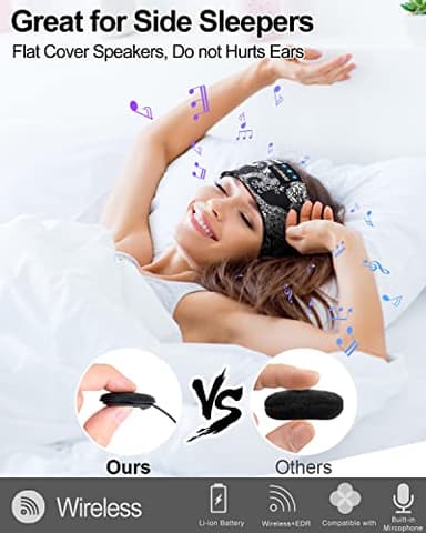 LC-dolida Sleep Headphones Bluetooth Headband Music Headband Wireless Band Headband Headphones with Thin HD Stereo Speakers Perfect for Side Sleepers, Sport, Yoga, Travel - Image 5