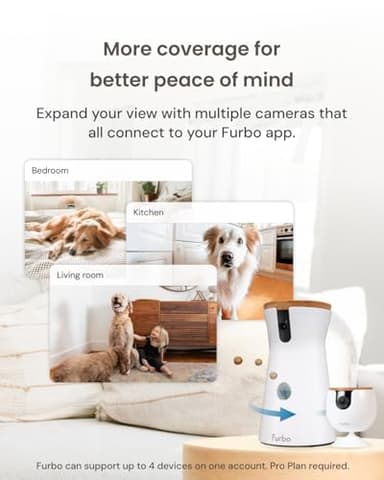 Furbo 360° Dog Camera + Mini (2-Camera Bundle Nanny Pro Subscription): Dog Safety & Home Security Alerts, Pet Camera with Speaker, Phone App & Night Vision (New Subscription Needed at Setup) - Image 3