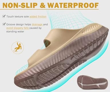 KuaiLu Womens Recovery Sandals Comfort Plantar Fasciitis Arch Support Ladies Orthopedic Adjustable Strap Sport Slides Open Toe Slip On Athletic Cushion Slippers Summer Beach Sandles Tan Brown Size 7 - Image 9