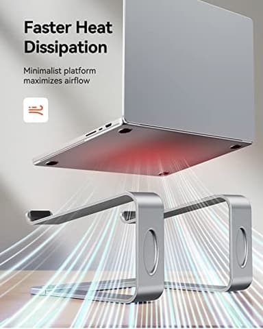 LORYERGO Laptop Stand for Desk, Laptop Riser Computer Stand for Laptop, Ergonomic Laptop Stand Desk Holder Elevator Compatible with Most 10 to 15.6 Inches Laptops, Silver - Image 5