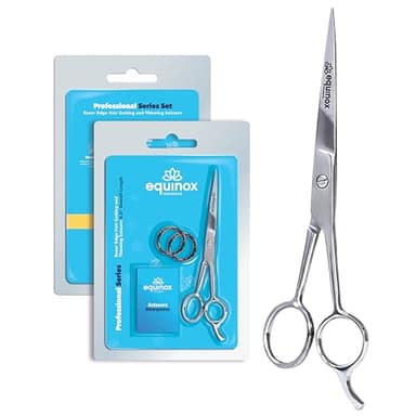 Equinox 6.5" Professional Hair Cutting Scissors for Men & Women - Ice Tempered, Silver - Hair Cutting Shear Professional - Barber Scissor Professional - Shears for Hair Cutting - Haircut Scissors - Image 1