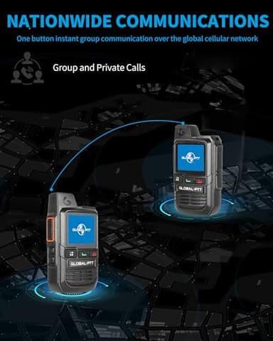 globalptt 2-Pack Global Walkie Talkies with Sim Cards - Handheld PoC Two Way Radios Unlimited Range - Rechargeable PTT Push to Talk Over Cellular Radio Long Range (G0) - Image 2