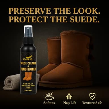 Leather Hero Suede & Nubuck Care Kit – Compatible with UGG Boots, Sheepskin & Winter Suede – 6-Piece Cleaner, Conditioner, Protector, Deodorizer, Brushes & Eraser - Image 5